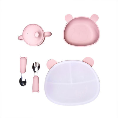 Купить Набор 6Pcs BPA младенца силикона формы медведя питаясь свободный шар всасывания с крышкой online manufacture