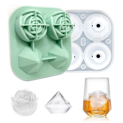 Купить MHC Custom Shape 3D Flower Ice Cube Tray с крышкой без разлива 4 Розетка и алмазные инструменты для мороженого online manufacture