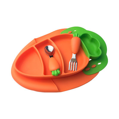 Качество еды Eco Dinnerware младенца силикона формы моркови питаясь установленное дружелюбное