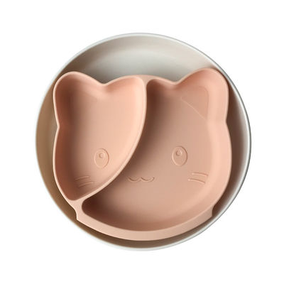 Кот подноса младенца силикона BPA свободный формирует подгонянную плиту Tableware питаясь