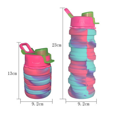 Бутылка складное подгонянное 500ml Multi силикона спорт цветов выпивая