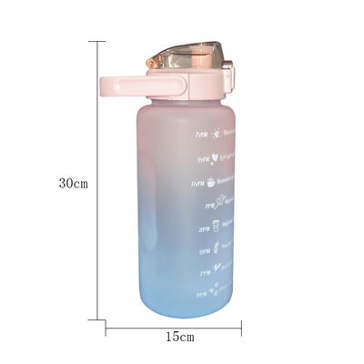 Unisex бутылка с водой логотипа 2000ml силикона спорт подгонянная бутылкой с водой с соломой