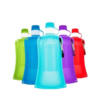 бутылка с водой на открытом воздухе спорт складной бутылки с водой силикона 0.5L ежедневная портативная