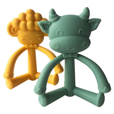 Изготовленный на заказ младенец Teether силикона мультфильма, корова зубной щетки силикона качества еды lnfant тренируя и формы овец