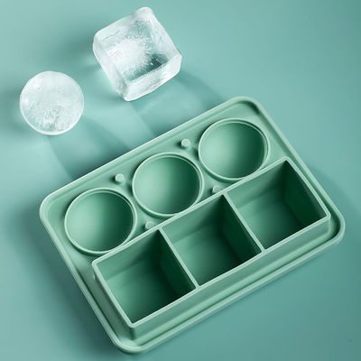 MHC Ice Cube Trays For Freezer Силикон с крышкой Большие квадратные и круглые инструменты для мороженого