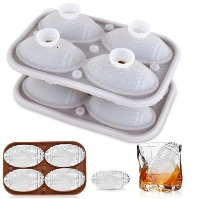 MHC Factory Wholesale Ice Cube Tray Forms Funny With Lid Balls 3D Рэгби Футбол Ледяной Трей