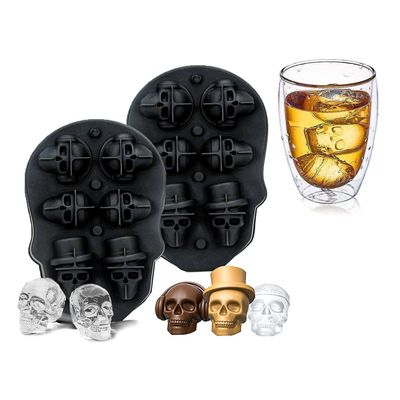 MHC 3D Черепная форма Череп Ледные формы для лотка с виски с неразливной крышкой