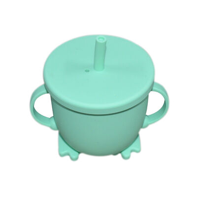 7-Piece Children's Silicone Cutlery Set Leak-proof Children's Drinking Cup Newborn Silicone Mini Cup with Handle and Straw